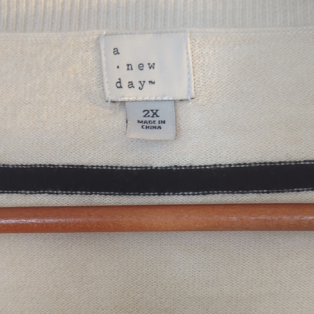 H&M Cream and Black Striped Cardigan